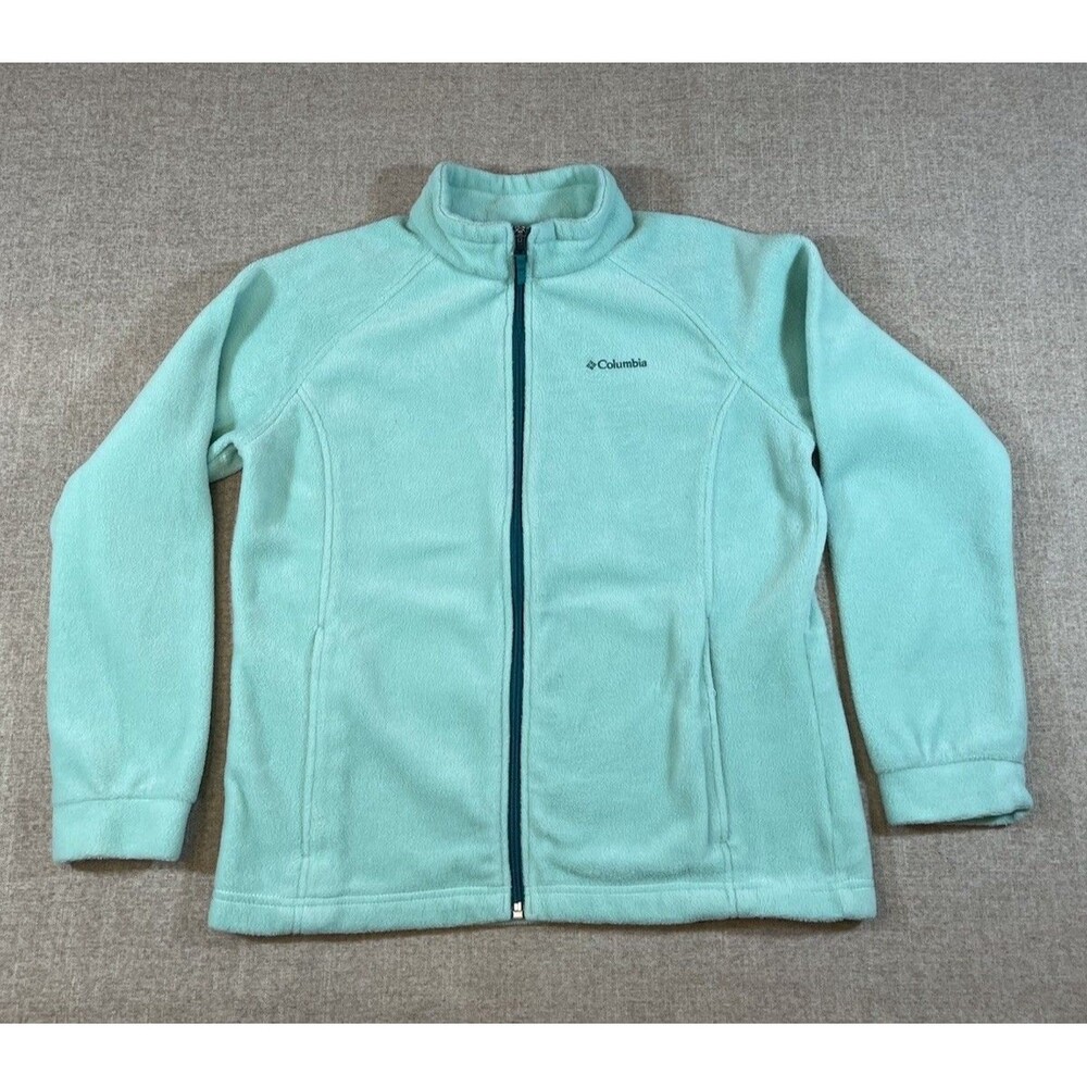 Columbia Sportwear Company Turquoise Fleece Jacket Youth Size XL 18/20 *Stains*